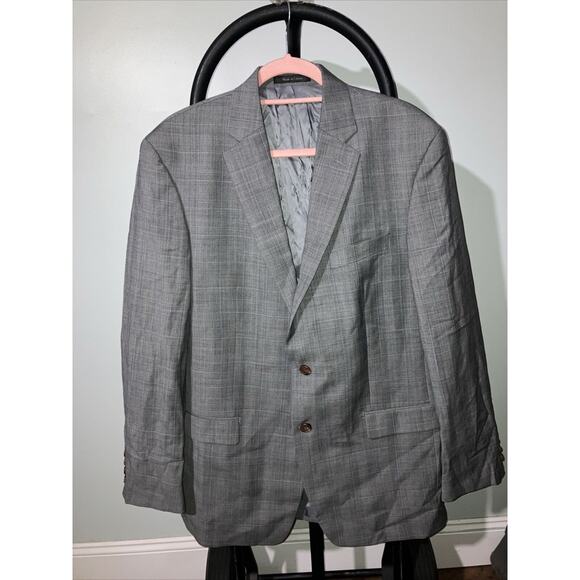Lauren Ralph Lauren Mens 42R Gray Windowpane Plaid Blazer, Wool Suit Jacket Coat - Picture 1 of 16